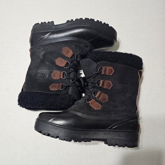SOREL Alpine Felt Winter Duck Boot Black Size W7 - Picture 2 of 8